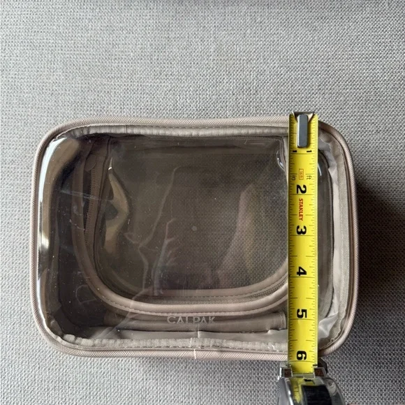 Calpak Beige Clear Cosmetic Case with Gold Hardware and Top Handle - Picture 13 of 13